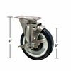 Bk Resources 5-inch Universal Stainless Steel Swivel Casters, Polyurethane Wheels, Brake, 300lb Capacity, 4PK 5SS-1PT-PLY-PS4